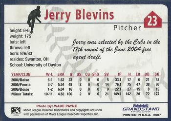 2007 Grandstand Tennessee Smokies #NNO Jerry Blevins Back