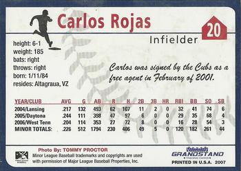 2007 Grandstand Tennessee Smokies #NNO Carlos Rojas Back