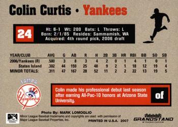 2007 Grandstand Tampa Yankees #NNO Colin Curtis Back