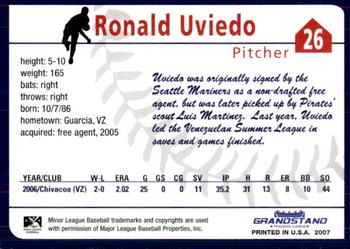 2007 Grandstand State College Spikes #29 Ronald Uviedo Back