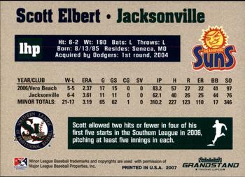2007 Grandstand Southern League Top Prospects #4 Scott Elbert Back
