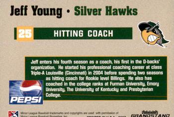 2007 Grandstand South Bend Silver Hawks #30 Jeff Young Back