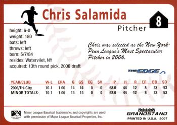 2007 Grandstand Salem Avalanche #NNO Chris Salamida Back