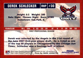 2007 Grandstand Orem Owlz #NNO Derek Schlecker Back