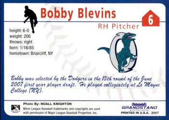 2007 Grandstand Ogden Raptors #NNO Bobby Blevins Back