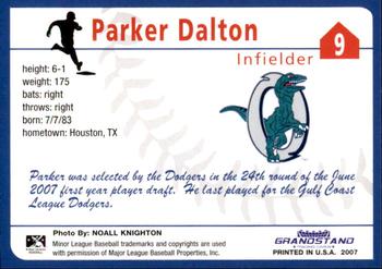 2007 Grandstand Ogden Raptors #NNO Parker Dalton Back