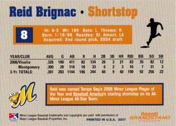 2007 Grandstand Montgomery Biscuits #7 Reid Brignac Back