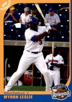 2007 Grandstand Midland RockHounds #16 Myron Leslie Front