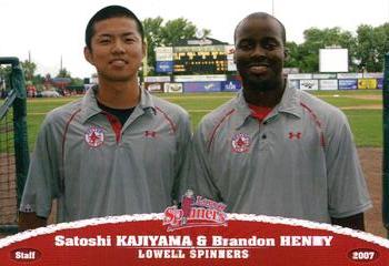2007 Grandstand Lowell Spinners #NNO Satoshi Kajiyama / Brandon Henry Front