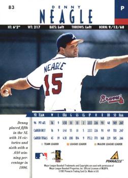 1997 New Pinnacle - Artist's Proofs #83 Denny Neagle Back