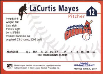 2007 Grandstand Johnson City Cardinals #NNO LaCurtis Mayes Back