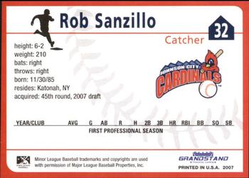 2007 Grandstand Johnson City Cardinals #NNO Robert Sanzillo Back