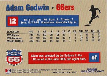 2007 Grandstand Inland Empire 66ers #NNO Adam Godwin Back