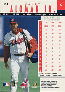 1997 New Pinnacle - Museum Collection #114 Sandy Alomar Jr. Back