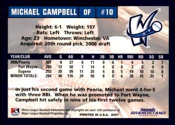 2007 Grandstand Fort Wayne Wizards #NNO Michael Campbell Back