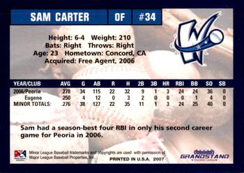 2007 Grandstand Fort Wayne Wizards #NNO Sam Carter Back