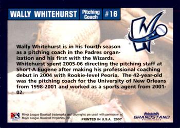 2007 Grandstand Fort Wayne Wizards #NNO Wally Whitehurst Back
