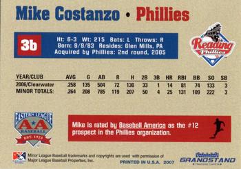 2007 Grandstand Eastern League Top Prospects #NNO Mike Costanzo Back