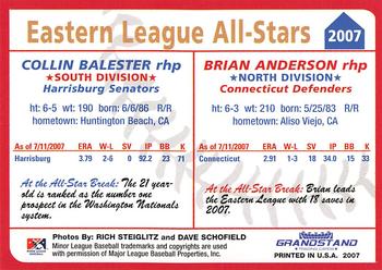 2007 Grandstand Eastern League All-Stars #NNO Collin Balester / Brian Anderson Back