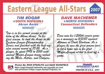 2007 Grandstand Eastern League All-Stars #NNO Tim Bogar / Dave Machemer Back