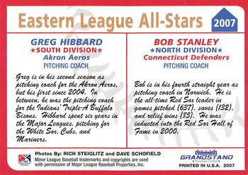 2007 Grandstand Eastern League All-Stars #NNO Greg Hibbard / Bob Stanley Back