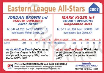 2007 Grandstand Eastern League All-Stars #NNO Jordan Brown / Mark Kiger Back