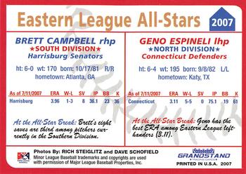 2007 Grandstand Eastern League All-Stars #NNO Brett Campbell / Geno Espineli Back