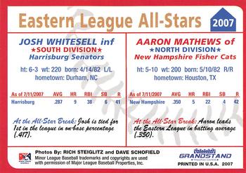 2007 Grandstand Eastern League All-Stars #NNO Josh Whitesell / Aaron Mathews Back