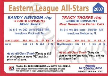 2007 Grandstand Eastern League All-Stars #NNO Randy Newsom / Tracy Thorpe Back