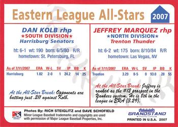 2007 Grandstand Eastern League All-Stars #NNO Dan Kolb / Jeffrey Marquez Back