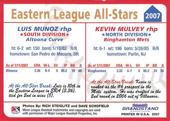 2007 Grandstand Eastern League All-Stars #NNO Luis Munoz / Kevin Mulvey Back