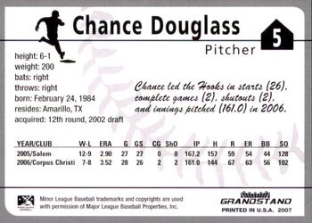 2007 Grandstand Corpus Christi Hooks #NNO Chance Douglass Back