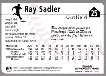 2007 Grandstand Corpus Christi Hooks #NNO Ray Sadler Back