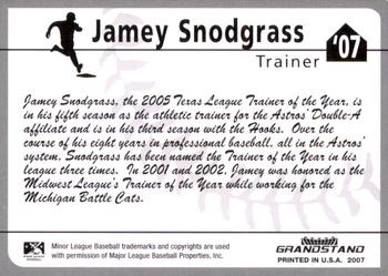2007 Grandstand Corpus Christi Hooks #NNO Jamey Snodgrass Back