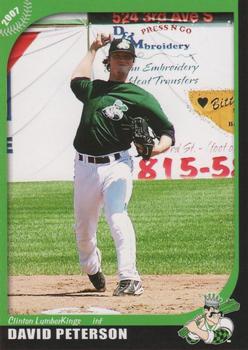 2007 Grandstand Clinton LumberKings #NNO David Peterson Front
