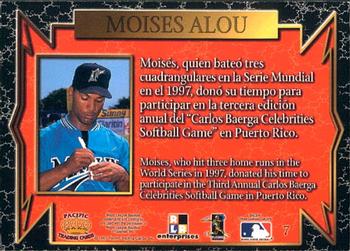 1997 Pacific Crown Collection Carlos Baerga Celebrity Softball #7 Moises Alou Back