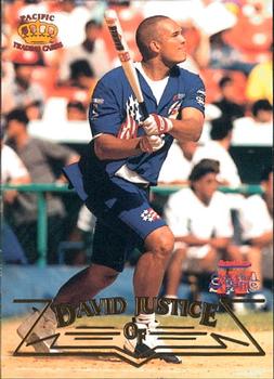 1997 Pacific Crown Collection Carlos Baerga Celebrity Softball #10 David Justice Front