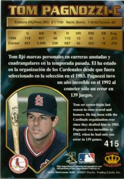 1997 Pacific Crown Collection - Light Blue #415 Tom Pagnozzi Back