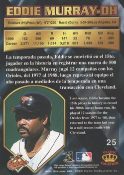 1997 Pacific Crown Collection - Silver #25 Eddie Murray Back