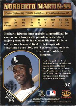 1997 Pacific Crown Collection - Silver #57 Norberto Martin Back