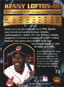 1997 Pacific Crown Collection - Silver #73 Kenny Lofton Back