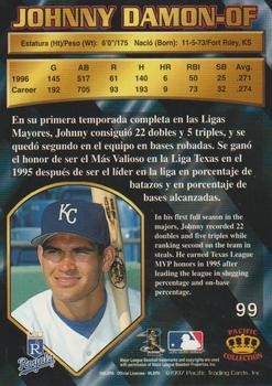 1997 Pacific Crown Collection - Silver #99 Johnny Damon Back