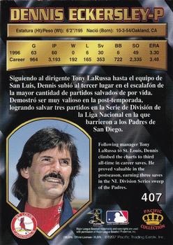 1997 Pacific Crown Collection - Silver #407 Dennis Eckersley Back