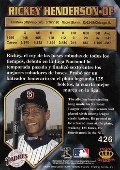 1997 Pacific Crown Collection - Silver #426 Rickey Henderson Back