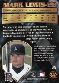 1997 Pacific Crown Collection - Silver #89 Mark Lewis Back