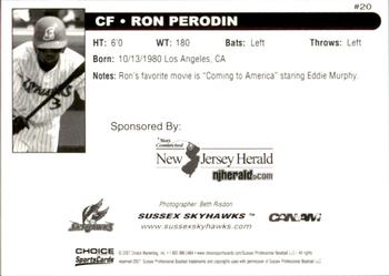 2007 Choice Sussex Skyhawks #17 Ron Perodin Back