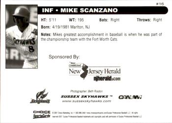 2007 Choice Sussex Skyhawks #21 Mike Scanzano Back