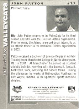 2007 Choice Tri-City ValleyCats #32 John Patton Back