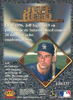 1997 Pacific Prism Invincible - Gems of the Diamond #GD-137 Jeff Reed Back