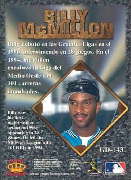 1997 Pacific Prism Invincible - Gems of the Diamond #GD-143 Billy McMillon Back